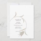 Minimal Modern Wedding | Neutral Greige Floral 招待状 (正面)