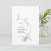 Minimal Modern Wedding | Neutral Greige Floral 招待状 (スタンド正面)