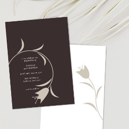 Minimal Modern Wedding | Neutral Greige Floral 招待状