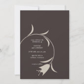 Minimal Modern Wedding | Neutral Greige Floral 招待状 (正面)