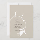 Minimal Modern Wedding | Neutral Greige Floral 招待状 (正面)