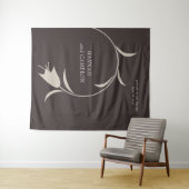 Minimal Modern Wedding  Neutral Greige Floral Sign タペストリー (インサイチュ(横))