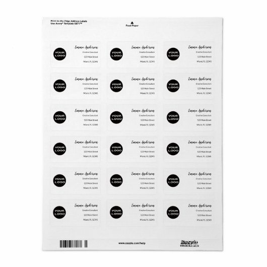 Minimal Modern | Your Logo ラベル (フルシート)