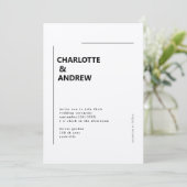 Minimal, moderne Einladung 招待状 (スタンド正面)