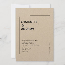 Minimal, moderne Einladung 招待状