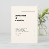 Minimal, moderne Einladung 招待状 (スタンド正面)