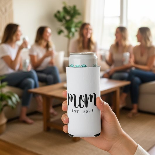 Minimal Mom Established Gift New Mom スリム缶クーラー