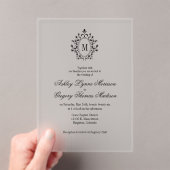 Minimal Monogram Acrylic Wedding Invitation アクリル招待状 (インサイチュ (ポータブル))