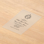 Minimal Monogram Acrylic Wedding Invitation アクリル招待状 (レイダウン)