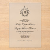 Minimal Monogram Acrylic Wedding Invitation アクリル招待状 (正面)