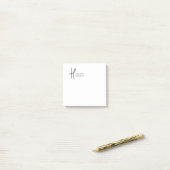 Minimal Monogram Black and White Custom Name Year ポストイット (デスク上)