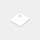 Minimal Monogram Black and White Custom Name Year ポストイット (アングル)