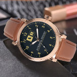 Minimal Monogram bride and groom couple  腕時計<br><div class="desc">Personalized watch with the names of the bride and groom or the couple in love. This watch can be customized by changing the text with the name of the loved one or the wedding date. It can be an ideal gift for newlyweds or for silver or golden wedding anniversaries.</div>