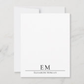 Minimal Monogram Elegant Modern Vertical  ノートカード (正面)