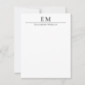 Minimal Monogram Elegant Professional Veritical  ノートカード (正面)