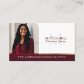 Minimal Monogram Financial Professional Photo Lux 名刺 (正面)