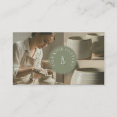 Minimal Monogram Hand Made Pottery Photo Collage 名刺 (正面)