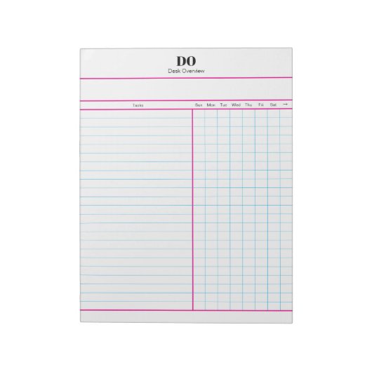 Minimal Monogram Initials Weekly Checklist Notepad ノートパッド (回転)