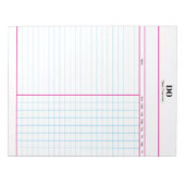 Minimal Monogram Initials Weekly Checklist Notepad ノートパッド (正面)