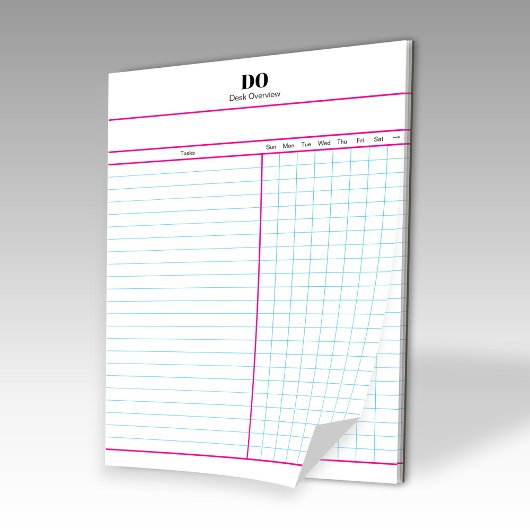 Minimal Monogram Initials Weekly Checklist Notepad ノートパッド