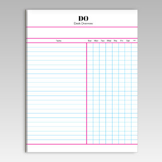 Minimal Monogram Initials Weekly Checklist Notepad ノートパッド