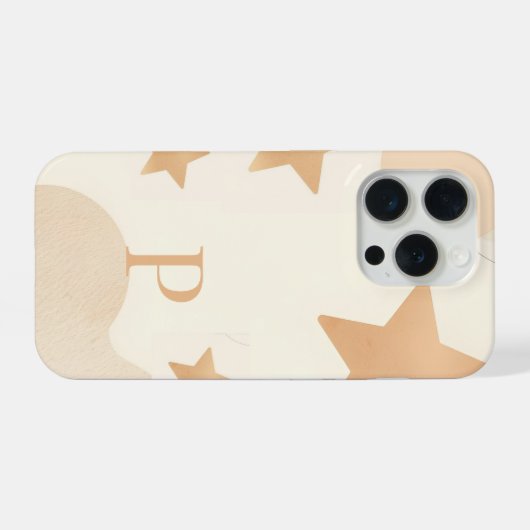 Minimal Monogram Letter P Phone Case – Aesthetic A iPhoneケース (裏面横)