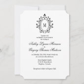Minimal Monogram Wedding Invitation 招待状 (正面)