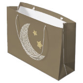 Minimal Moon & Gold Stars Celestial Large Gift bag ラージペーパーバッグ (裏面アングル)