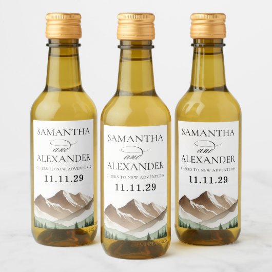 Minimal Mountain ワインラベル (ボトル)