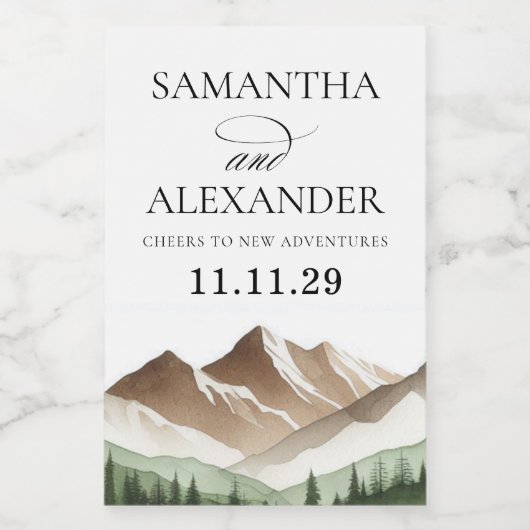 Minimal Mountain ワインラベル (シングルラベル)