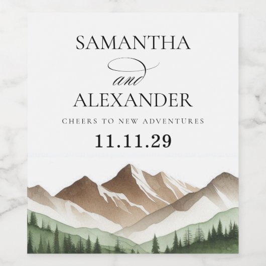 Minimal Mountain ワインラベル (シングルラベル)