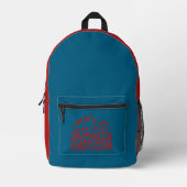 Minimal Mountain Art Hiking  blue red  Backpack プリントバックパック (正面)