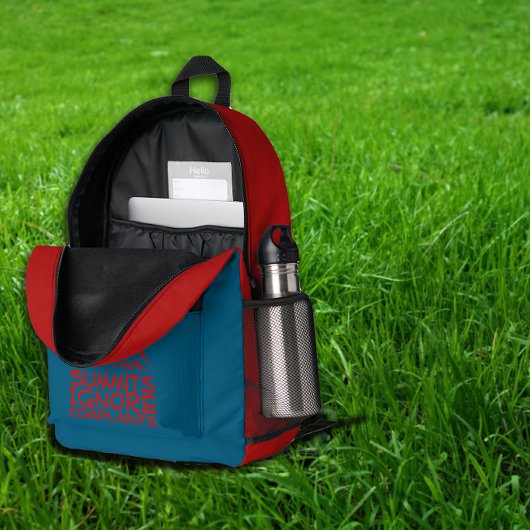 Minimal Mountain Art Hiking  blue red  Backpack プリントバックパック