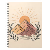Minimal Mountain Sunrise Notebook – Aesthetic  ノートブック (正面)