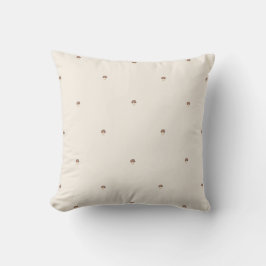 Minimal Mushroom Pattern Pillow – Light Background クッション