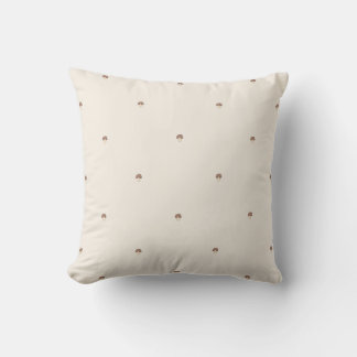 Minimal Mushroom Pattern Pillow – Light Background クッション