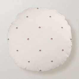 Minimal Mushroom Pattern Pillow – Light / Round ラウンドクッション