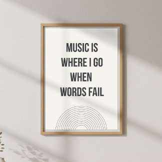 Minimal music lover quote ポスター