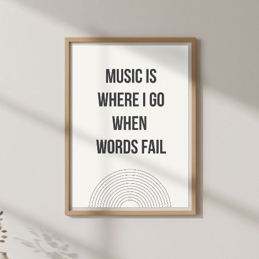 Minimal music lover quote ポスター