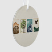 Minimal Nature Set – Mountain & Tree Art オーナメント (正面)