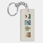 Minimal Nature Set – Mountain & Tree Art キーホルダー (正面左)