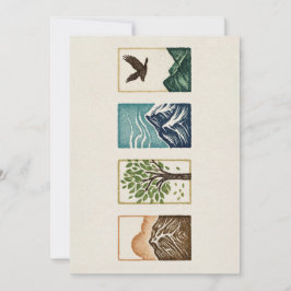 Minimal Nature Set – Mountain & Tree Art シーズンカード