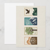 Minimal Nature Set – Mountain & Tree Art シーズンカード (正面/裏面)