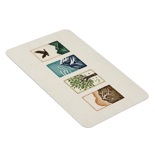 Minimal Nature Set – Mountain & Tree Art マグネット (右側)