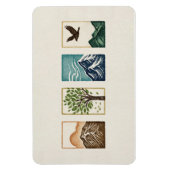 Minimal Nature Set – Mountain & Tree Art マグネット (縦)