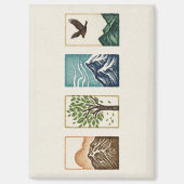 Minimal Nature Set – Mountain & Tree Art マグネット (正面)