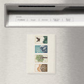 Minimal Nature Set – Mountain & Tree Art マグネット (インサイチュ (食洗機))