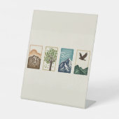 Minimal Nature Set – Mountain & Tree Art 台座サイン (正面)