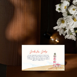 Minimal Nautical Lighthouse Books For Baby Shower エンクロージャーカード