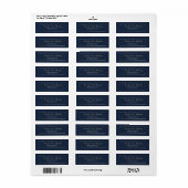 Minimal Navy Background White Gold Elegant Address ラベル (フルシート)